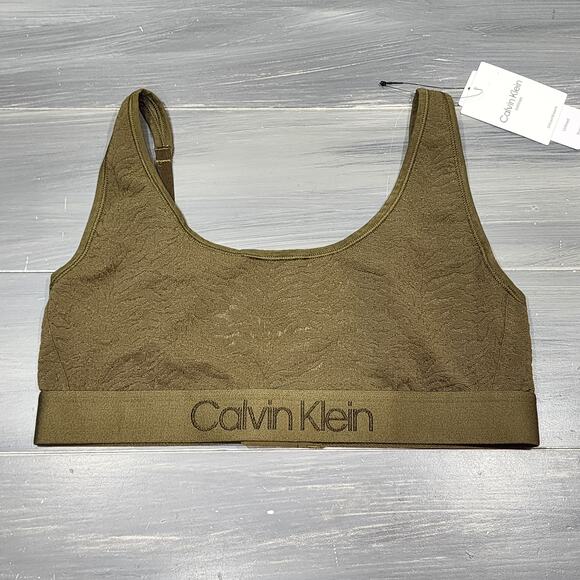 Calvin Klein Intrinsic Unlined Bralette Large QF7340 Warm Bronze - Picture 1 of 11